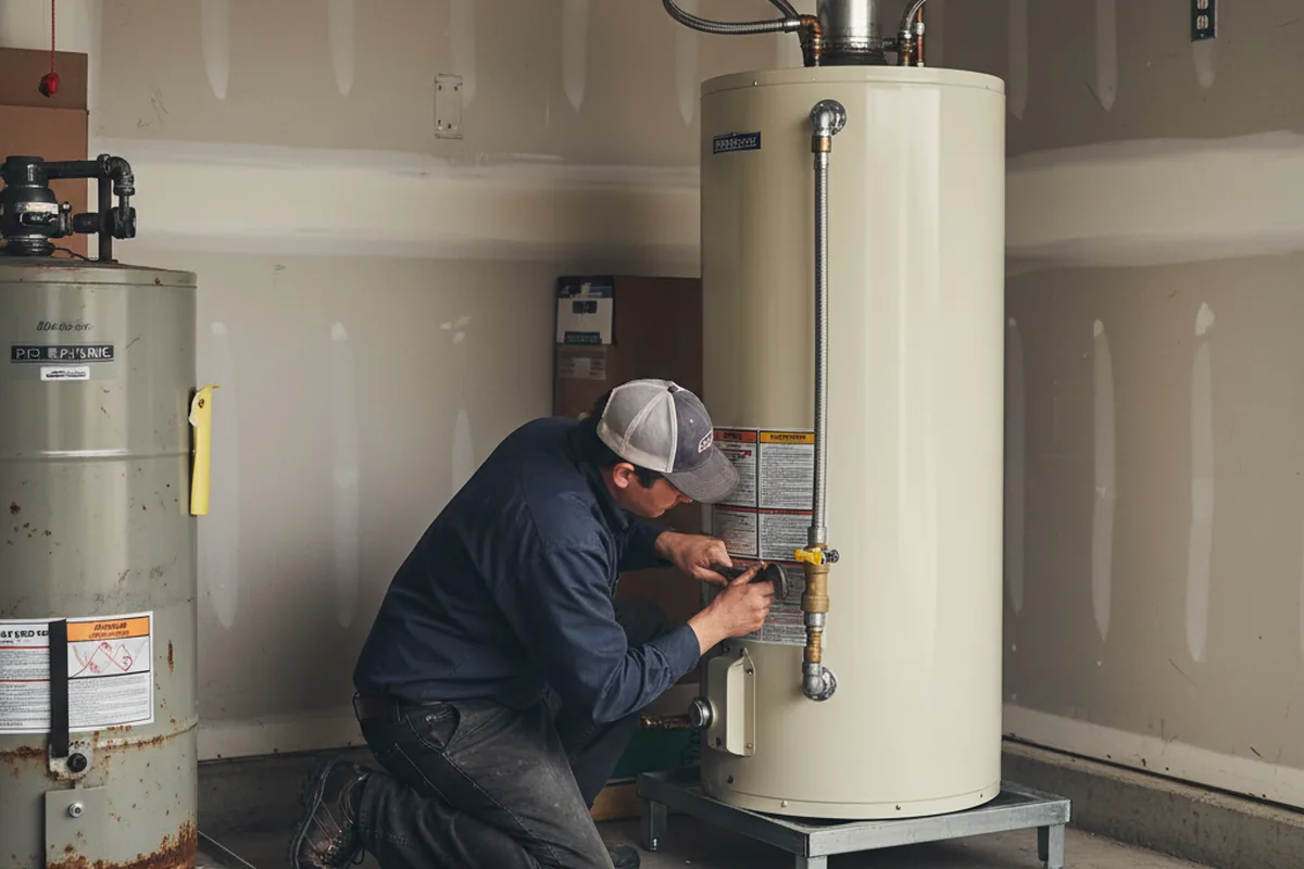Water heater and shutoff valve replacement in Pope Army Airfield