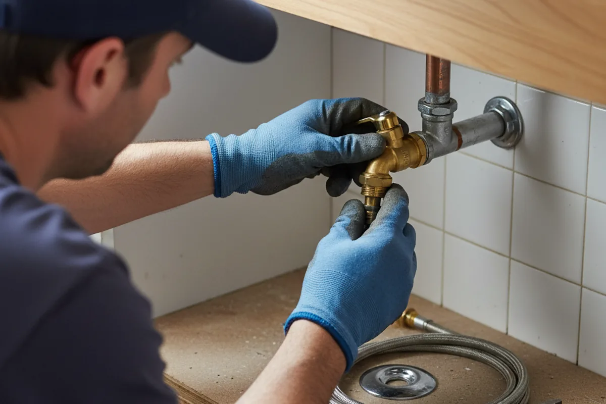 Shutoff valve and fitting work during Faucet and Fixture Repair in Pope Army Airfield